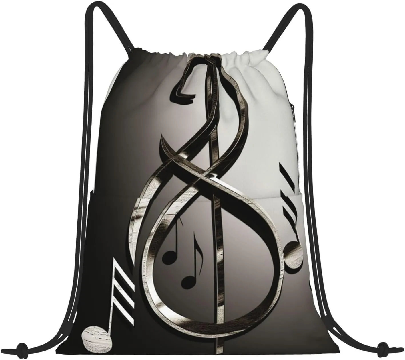 Drawstring Backpack Gym Bag Cinch Bag Draw String Back Bag Music Symbol Drawstring Bags for Travel