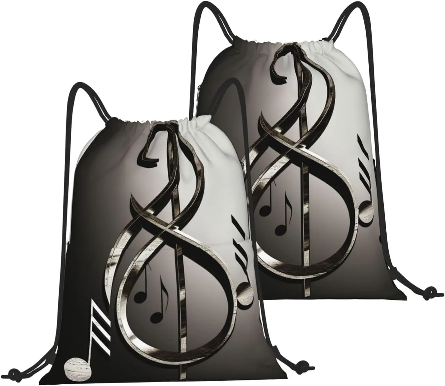 Drawstring Backpack Gym Bag Cinch Bag Draw String Back Bag Music Symbol Drawstring Bags for Travel
