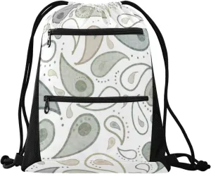 Drawstring Backpack String Bag Gym Drawstring Bags for Men Women Sports Travel Swimming Beach Shopping Yoga Oriental Totem