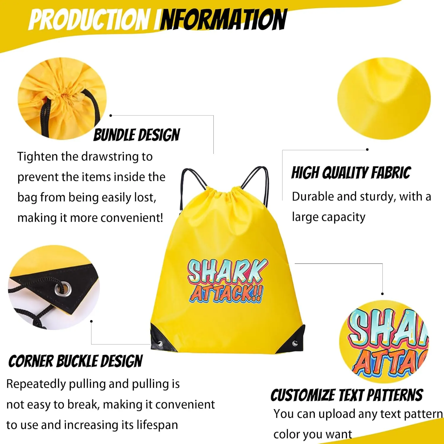 Drawstring Backpacks Bulk Personalized Drawstring Bag with Picture/Text/Logo Customize Nylon Bag for Sports Gym (Drawstring Backpacks)