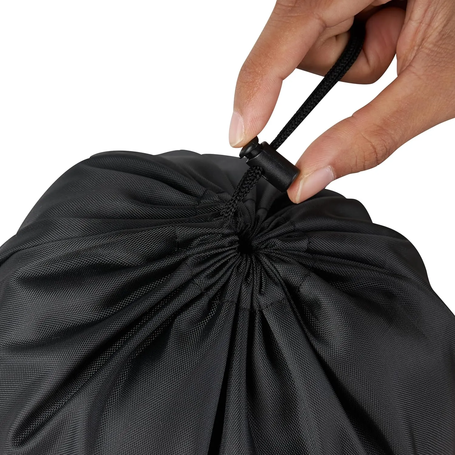 Drawstring Bag with Toggle - Nylon Cinch and Ditty Pouch - Six Pack (Black, 9 x 12 Inch)