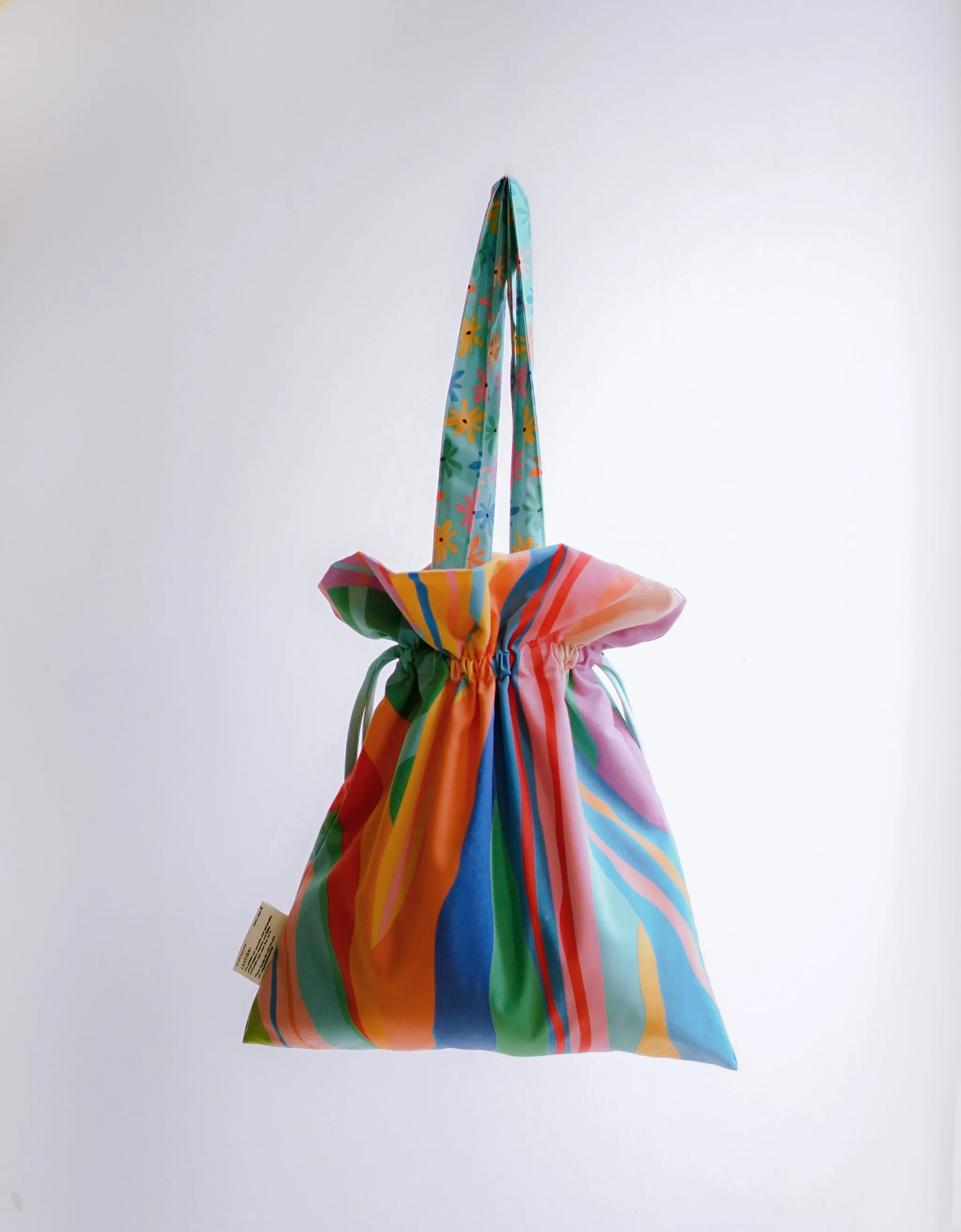 Drawstring Tote Bag - Splashy Ferns