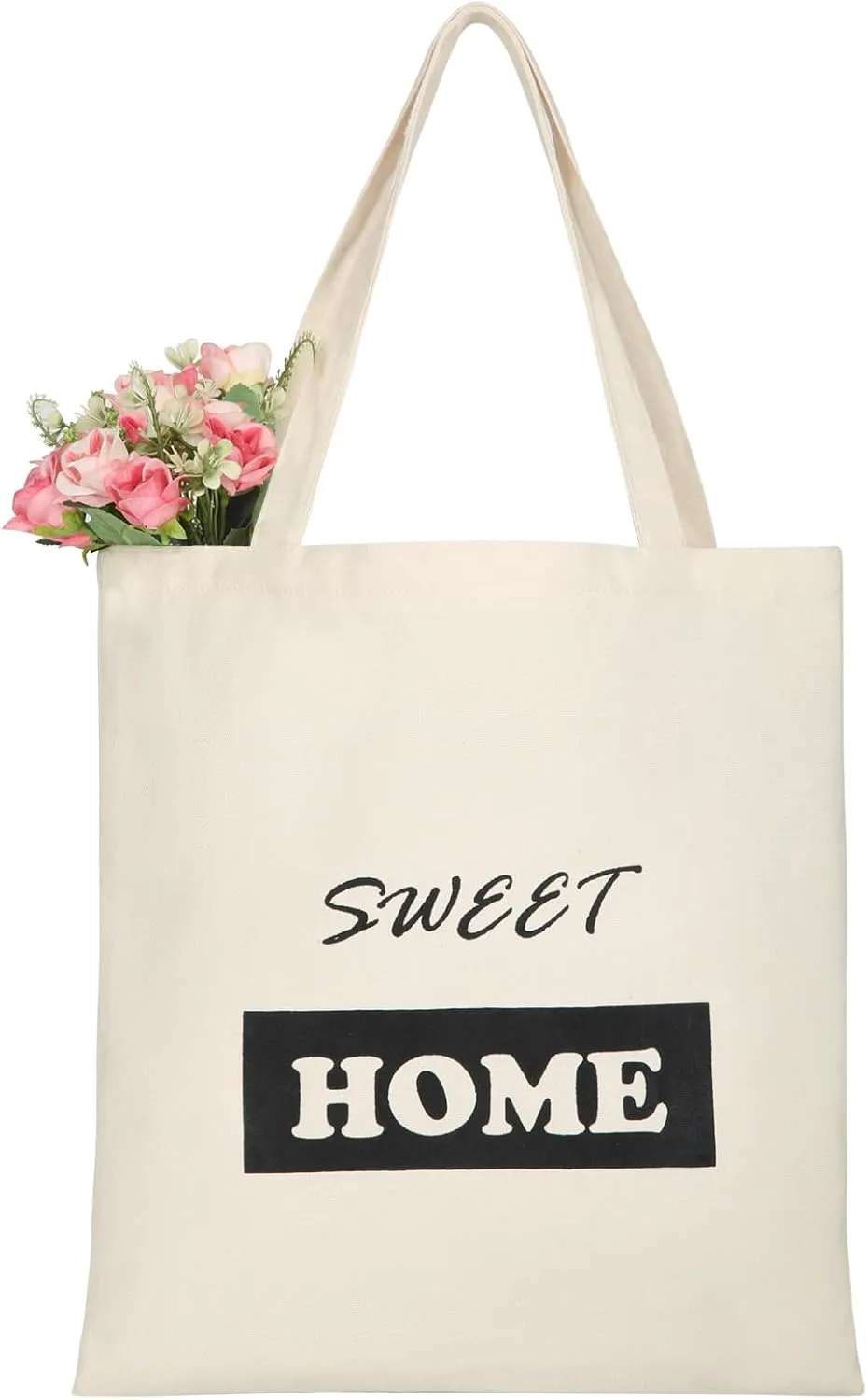 Dreubea DIY Canvas Tote Bag Casual Shoulder Bag, Big Capacity Handbag for Women