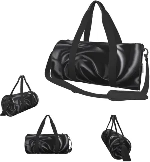 Duffle Bags Black silk Wrinkle Gym Bag for Men Women Waterproof Travel Duffle Bags Convertible Carry on Garment Bag for Travel Sports