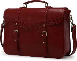 ECOSUSI Womens Briefcase Leather Messenger Laptop Work Bags for Women Fit 15.6" Laptop