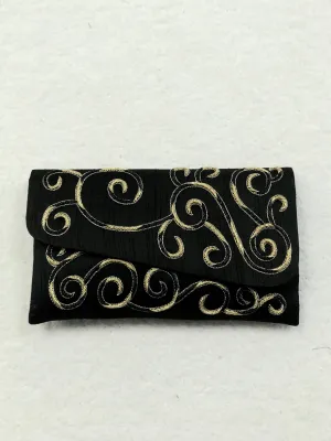 Embroidered clutch