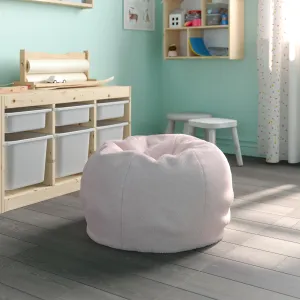 EMMA   OLIVER Daisy Small Blush Furry Bean Bag Chair for Kids and Teens