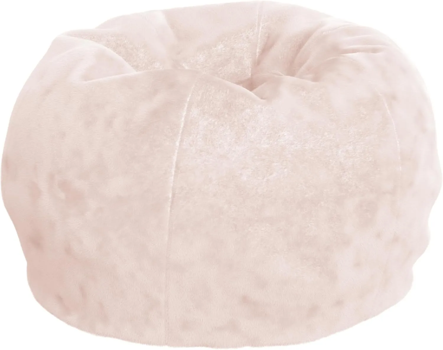 EMMA   OLIVER Daisy Small Blush Furry Bean Bag Chair for Kids and Teens