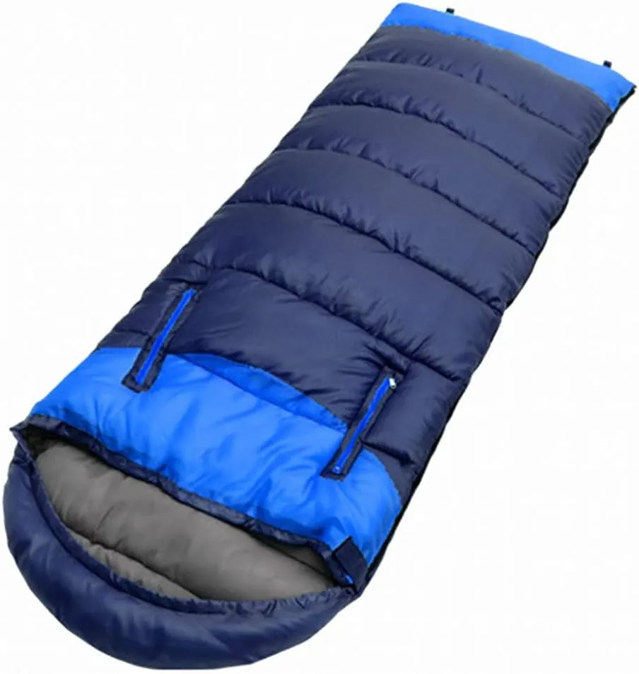 Envelope Sleeping Bag, Warm Waterproof Lightweight Camping Sleeping Bag, 190cm75cm,Can Be Spliced Double Sleeping Bag, Sleeping Bags for Adults and Children Camping -1.9kg_Blue Left Super