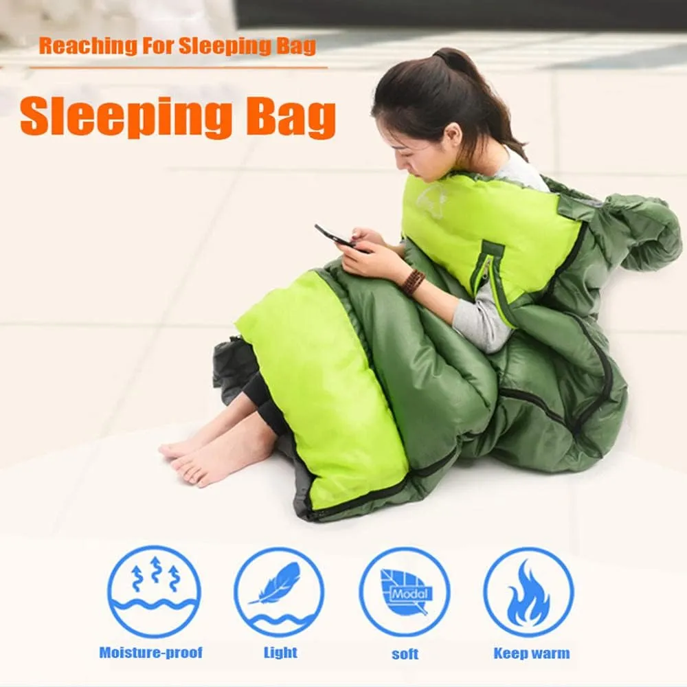 Envelope Sleeping Bag, Warm Waterproof Lightweight Camping Sleeping Bag, 190cm75cm,Can Be Spliced Double Sleeping Bag, Sleeping Bags for Adults and Children Camping -1.9kg_Green Left Super