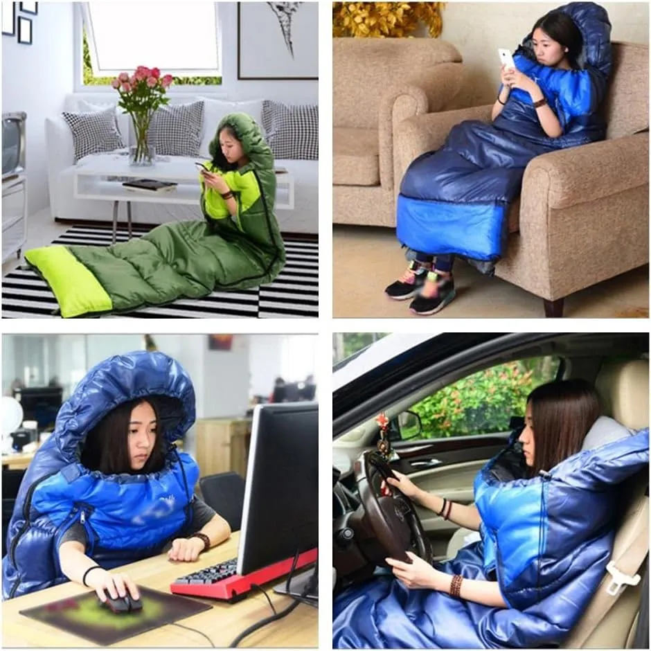Envelope Sleeping Bag, Warm Waterproof Lightweight Camping Sleeping Bag, 190cm75cm,Can Be Spliced Double Sleeping Bag, Sleeping Bags for Adults and Children Camping -1.9kg_Green Left Super