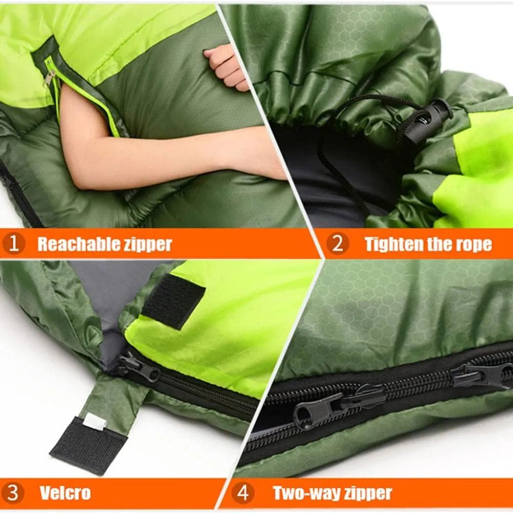 Envelope Sleeping Bag, Warm Waterproof Lightweight Camping Sleeping Bag, 190cm75cm,Can Be Spliced Double Sleeping Bag, Sleeping Bags for Adults and Children Camping -1.9kg_Green Left Super