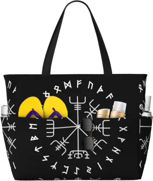 Ethiopia Flag Women's Beach Tote Bag Large Waterproof Travel Bags with Pockets Sandproof Handbag for Camping Gym Pool