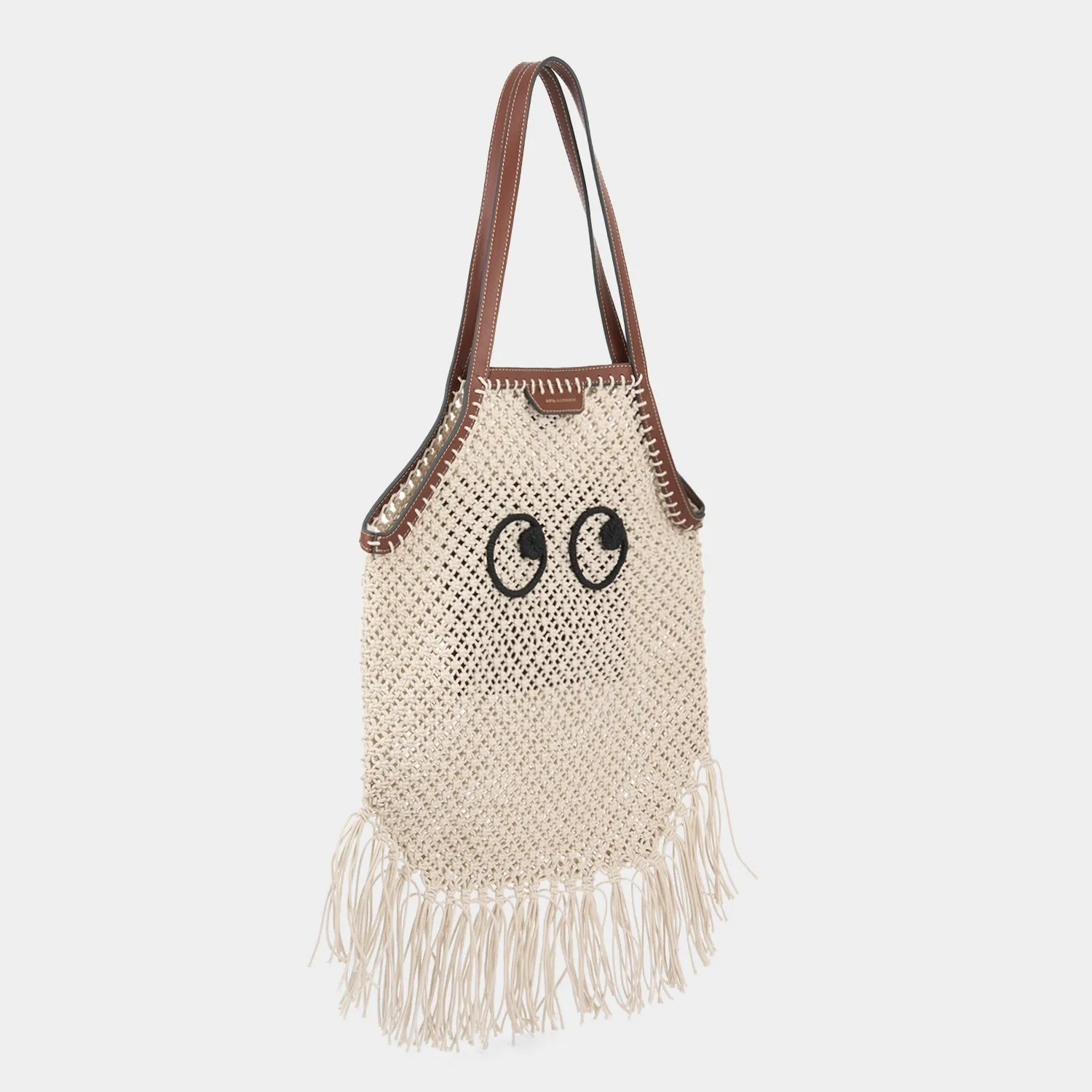 Eyes Macramé Fringe Tote