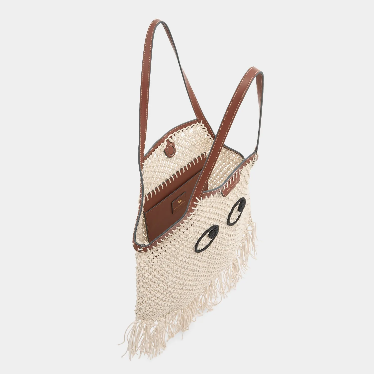 Eyes Macramé Fringe Tote