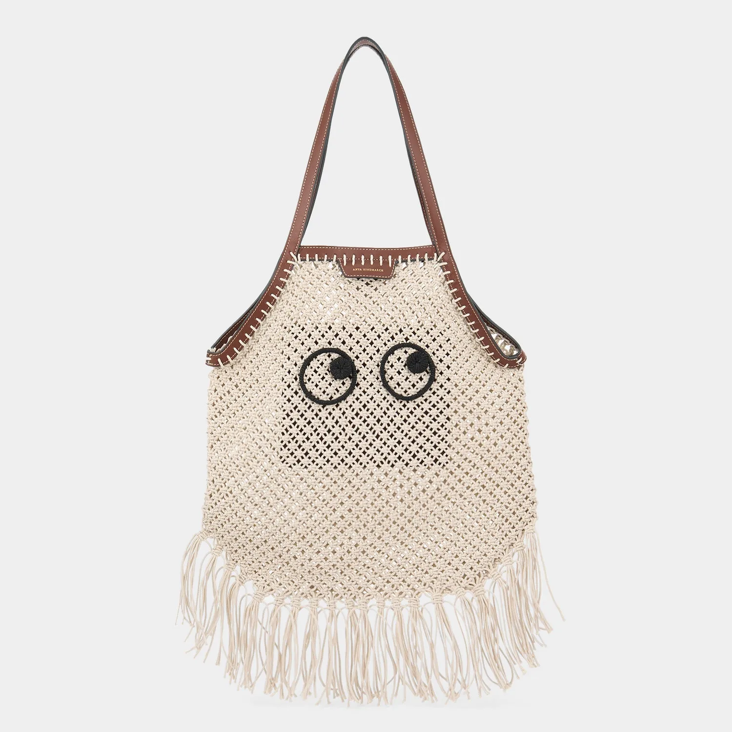 Eyes Macramé Fringe Tote