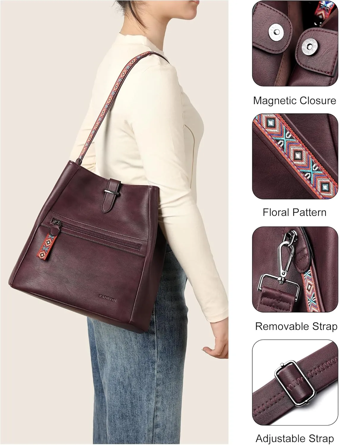 FADEON Bucket Bag for Women Purses and Handbags Designer Hobo Bags for Women Crossbody PU Leather Shoulder Bag Trendy