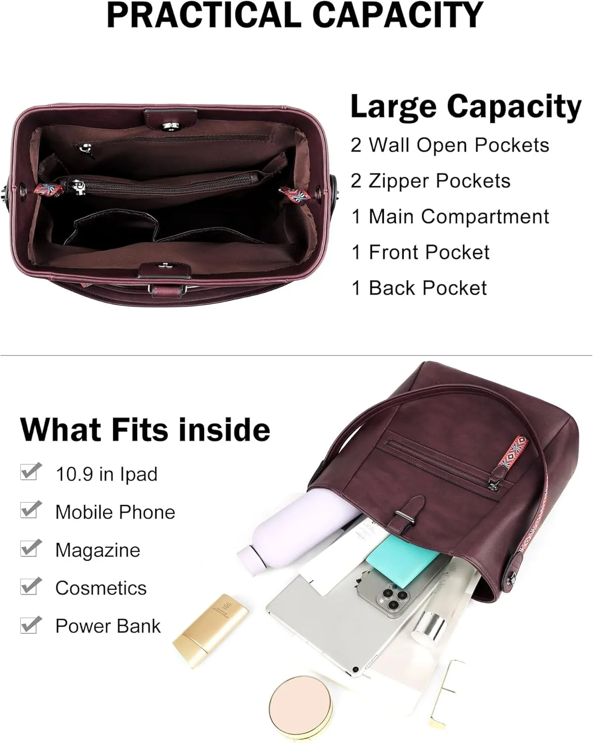 FADEON Bucket Bag for Women Purses and Handbags Designer Hobo Bags for Women Crossbody PU Leather Shoulder Bag Trendy