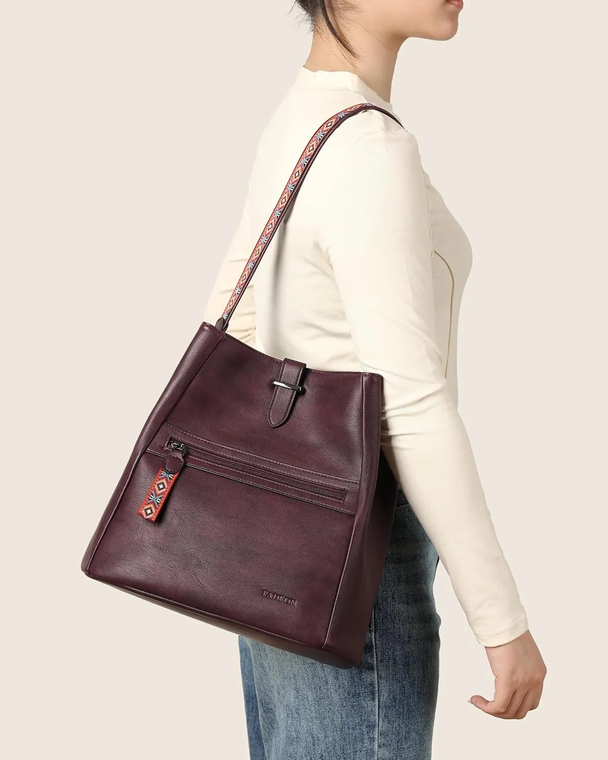 FADEON Bucket Bag for Women Purses and Handbags Designer Hobo Bags for Women Crossbody PU Leather Shoulder Bag Trendy