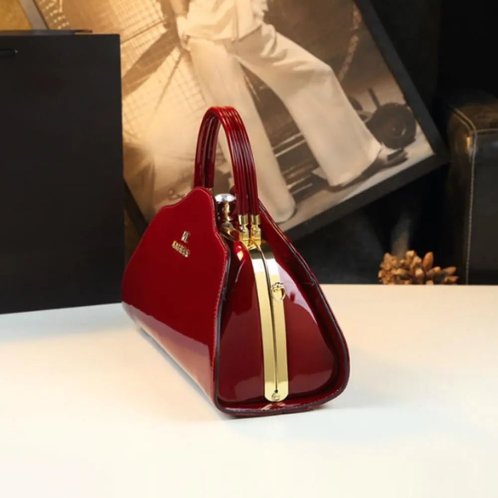 Fashion Leather Cloud Bag For Women Top Handle Satchel Handbags Hard Purses Shoulder Messenger Bags With Diamond Buckle