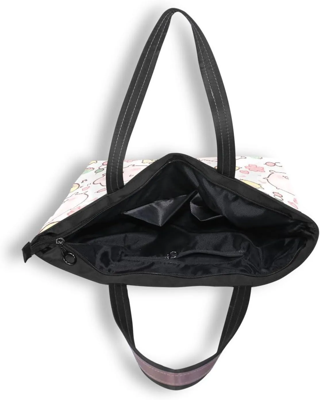 Fashion Shoulder Handbags Top Handle Satchel Bags with Zipper for Tote Bag for Women Everyday Pig Pattern 1(L)