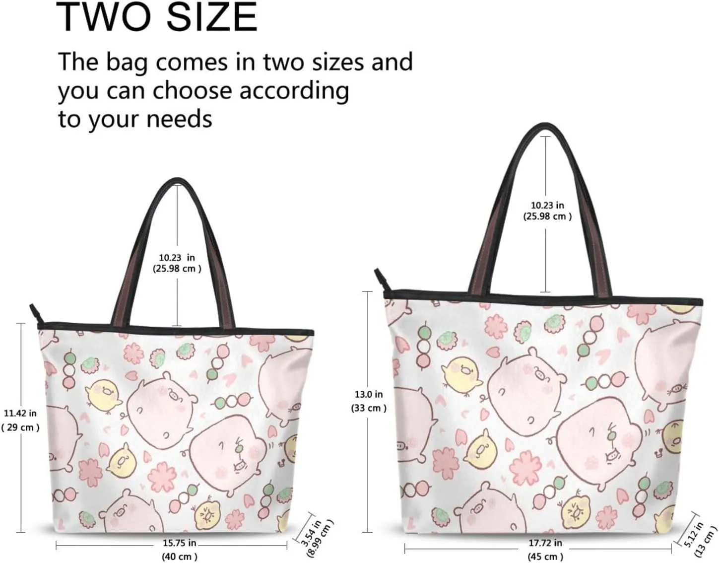 Fashion Shoulder Handbags Top Handle Satchel Bags with Zipper for Tote Bag for Women Everyday Pig Pattern 1(L)