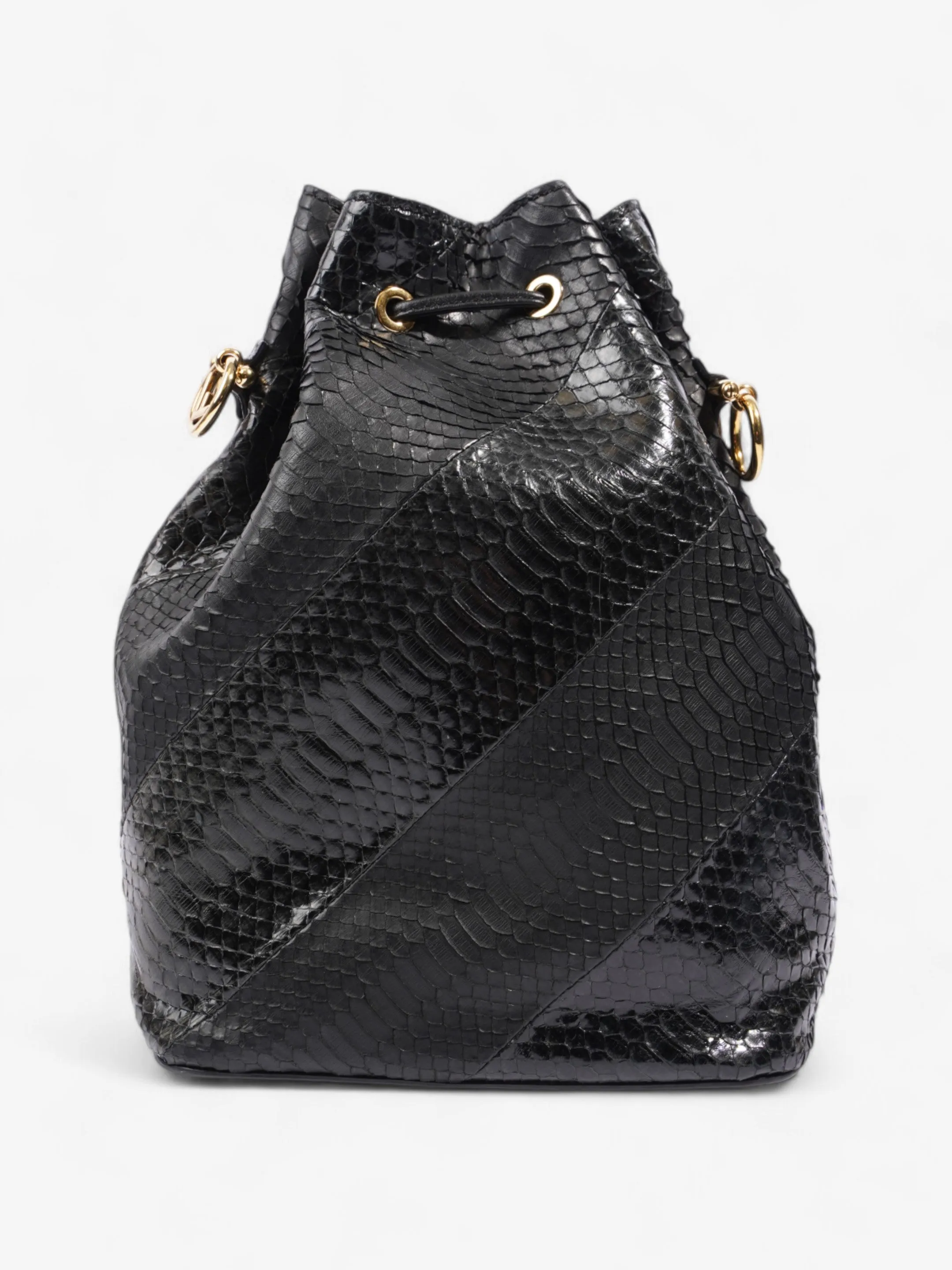 Fendi Mon Tresor Bucket Bag Black Embossed Leather