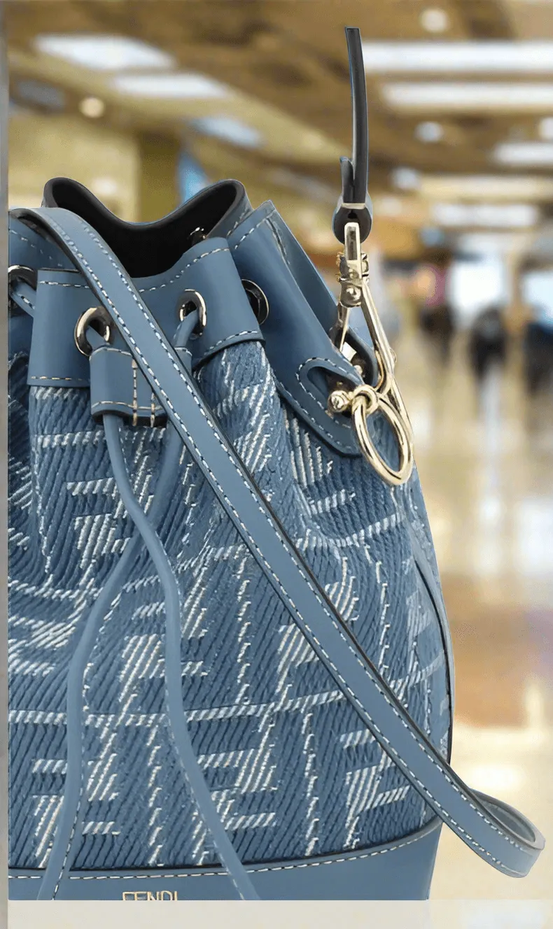 FENDI ROMA blue FF Bucket Bag