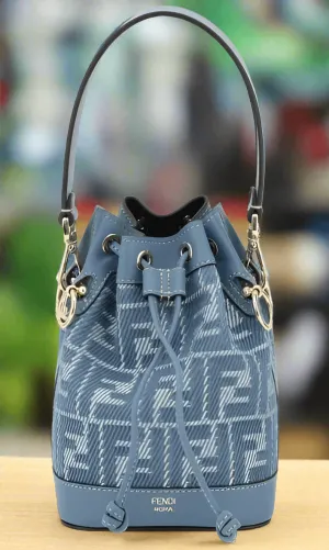 FENDI ROMA blue FF Bucket Bag