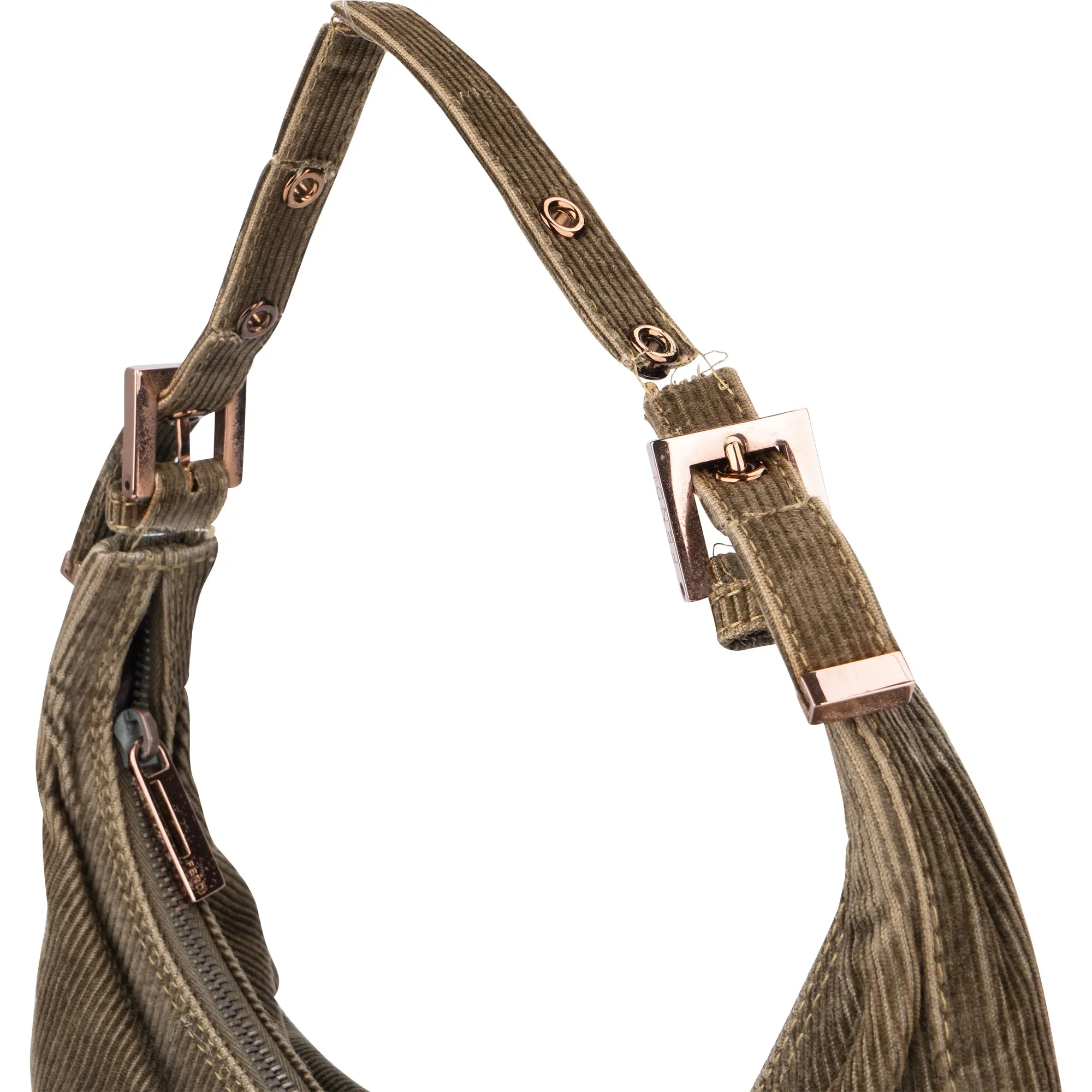 Fendi Rose FF Cord Hobo Zucca Bag
