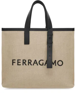 Ferragamo Logo Canvas Tote