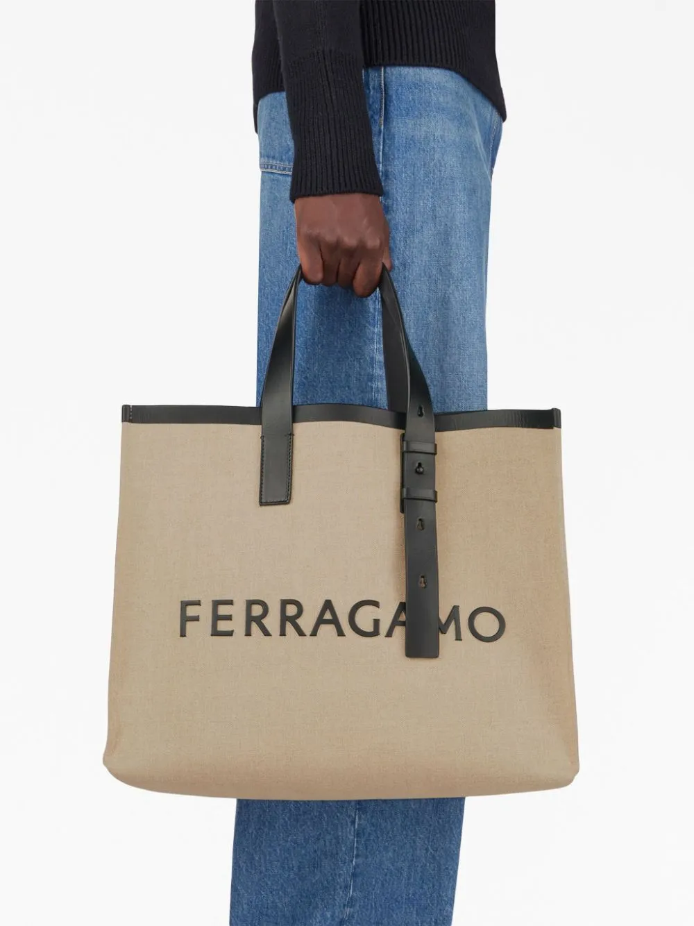 Ferragamo Logo Canvas Tote