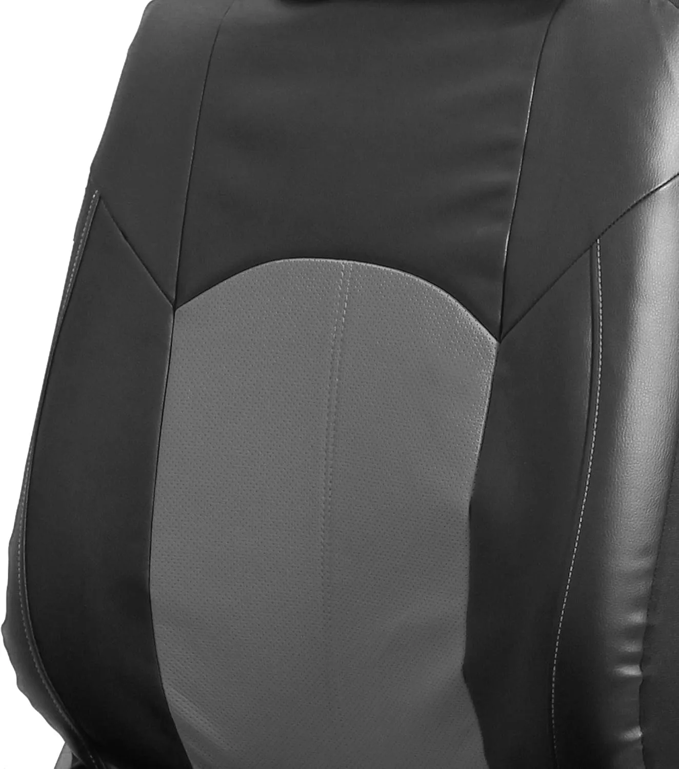 FH Group Automotive Seat Cover Highest Grade Faux Leather Gray Full Set, Combo Car Seat Cover Design Airbag Compatible Split Bench Tan Car Seat Covers Interior Accessories Universal Fit Cars Truck SUV