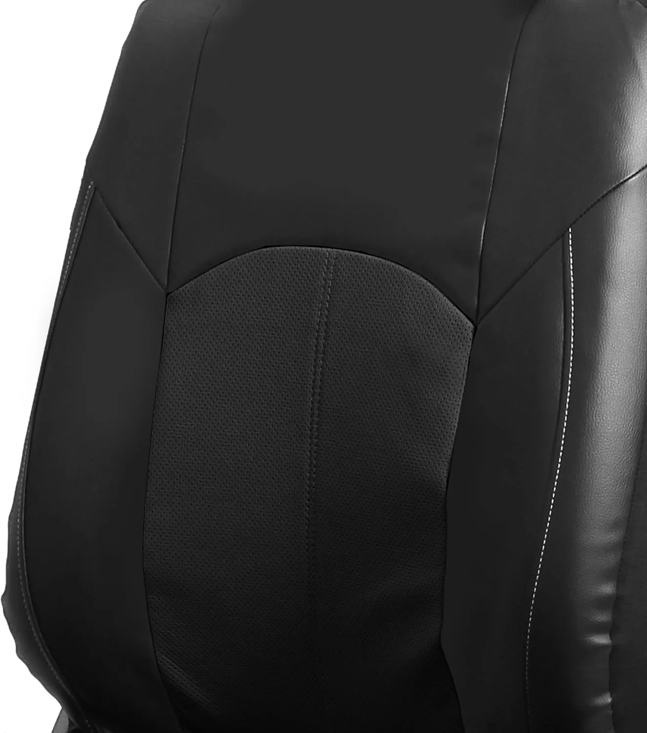FH Group Car Seat Covers Highest Grade Faux Leather Seat Covers Airbag Compatible Black Automotive Seat Cover Front Seats Only with Gift Universal Fit Interior Accessories for Cars Trucks and SUVs