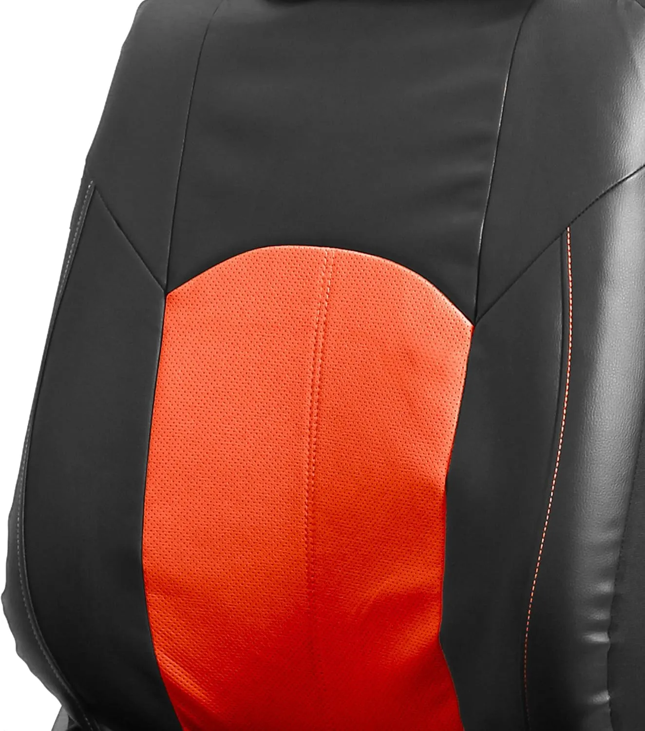 FH Group Car Seat Covers Highest Grade Faux Leather Seat Covers Airbag Compatible Orange Automotive Seat Cover Front Seats Only with Gift Universal Fit Interior Accessories for Cars Trucks and SUVs