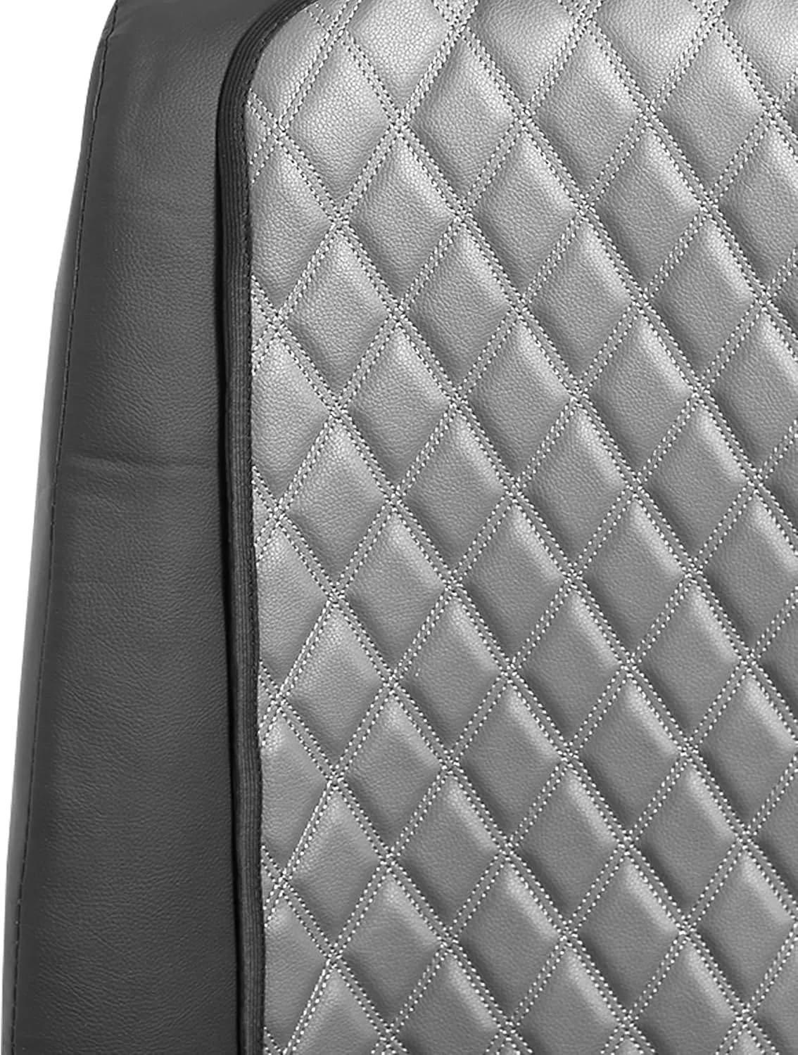 FH Group Car Seat Cushion Faux Leather Automotive Seat Cushions - Universal Fit, Car Seat Cushion With Front Pockets, Airbag Compatible Car Seat Cushions for SUV, Sedan, Van Front Set Gray