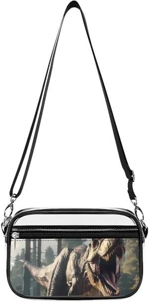 Fierce Dinosaur Clear Stadium Bag Clear Mini Messenger Bags with 2 Compartments Crossbody Bag