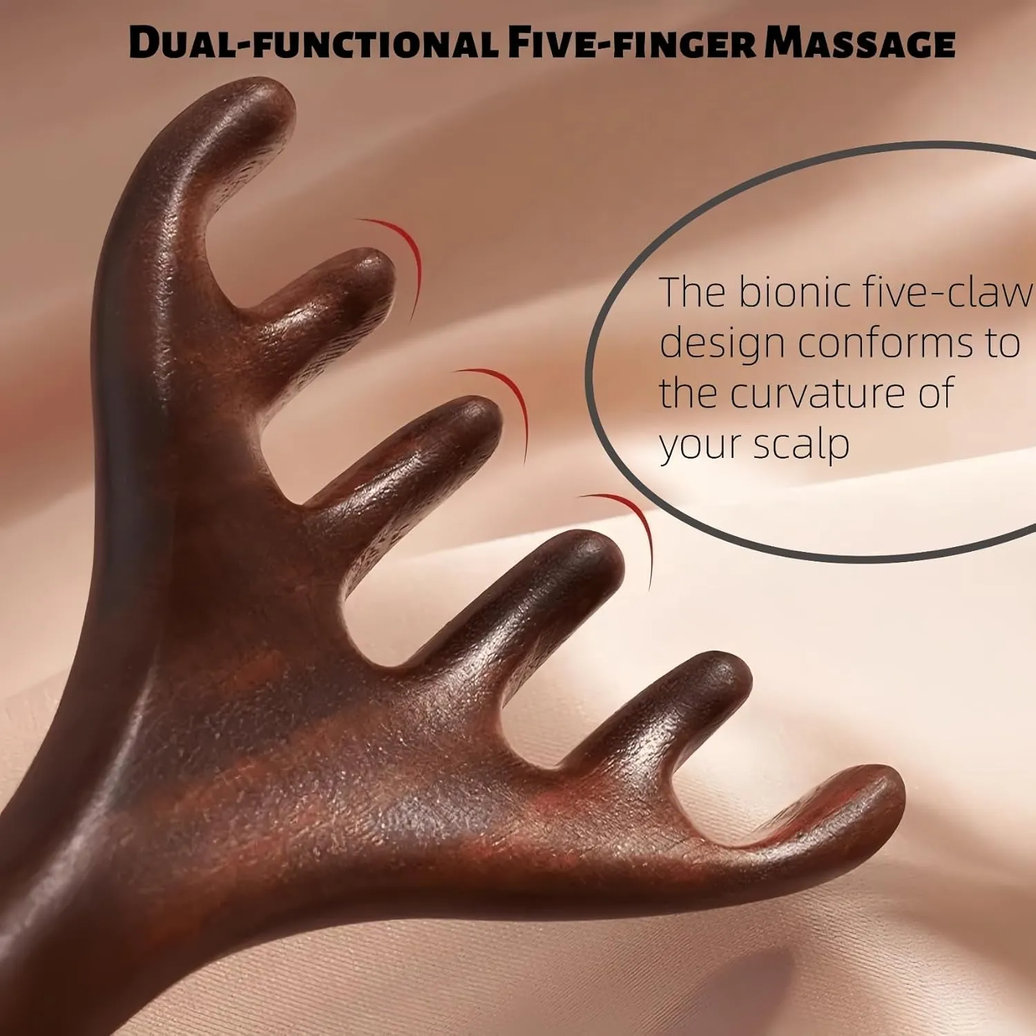 Five Touch Therapy Comb Massage, Head Massage Comb, Meridian Guas Sha Tools for Head and Neck for Scalp, Face, Neck, Shoulders (2pcs, A)