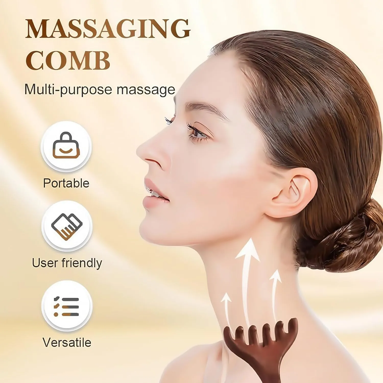 Five Touch Therapy Comb Massage, Head Massage Comb, Meridian Guas Sha Tools for Head and Neck for Scalp, Face, Neck, Shoulders (2pcs, A)