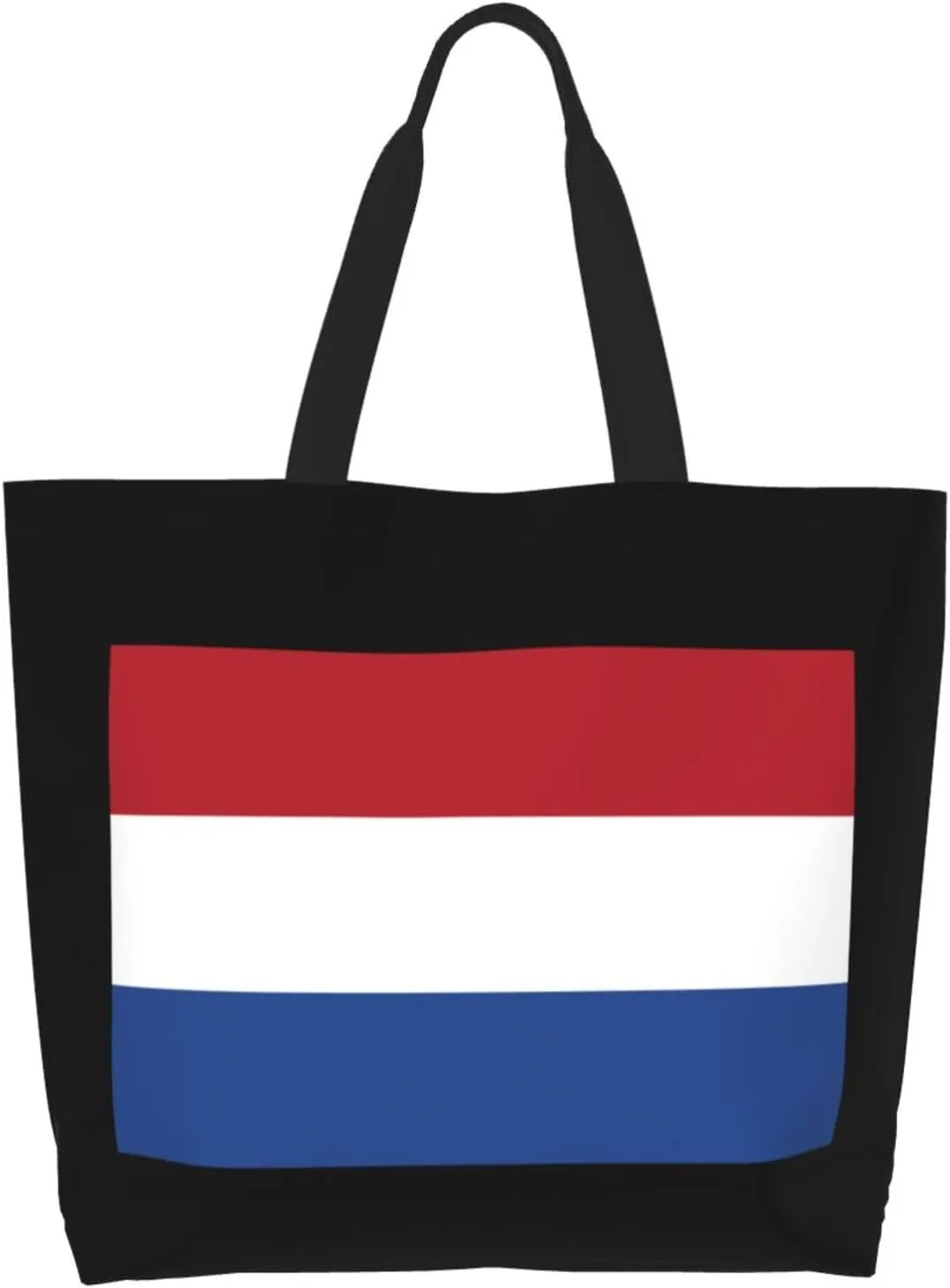 Flag of The Netherlands Canvas Tote Bags for Women, Ladies Shoulder Handbags Large Purse Lightweight Foldable Reusable Shopping Bag with Pockets for Work, Travel, 15.7x19.7in