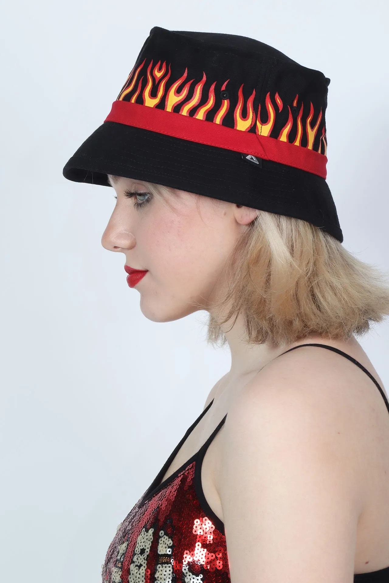 Flame Print Bucket Hat