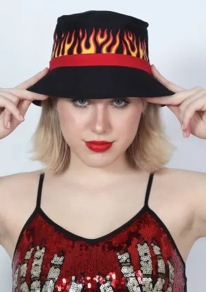 Flame Print Bucket Hat