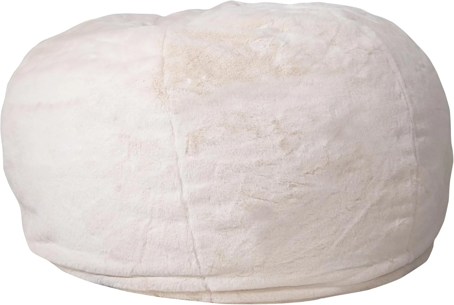 Flash Furniture Duncan Oversized Bean Bag Chair for Kids and Adults, Foam-Filled Beanbag Chair with Machine Washable Cover, White Furry