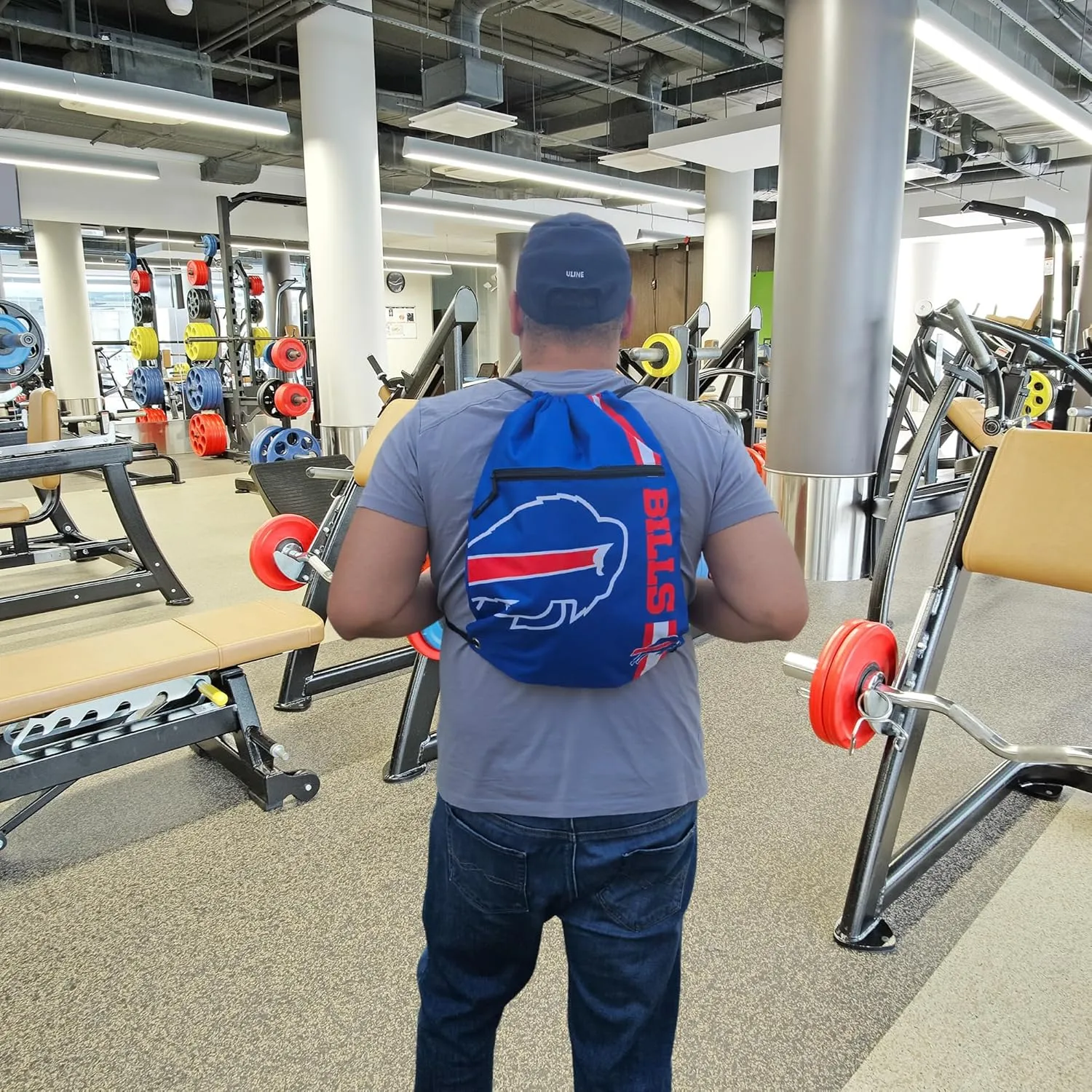 FOCO Buffalo Bills Big Logo Drawstring Backpack with Zippered Pocket – Limited Edition Bills Bag – NFL Gear – Show Your Team Spirit with Officially Licensed Baltimore Ravens Fan Gear