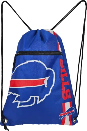 FOCO Buffalo Bills Big Logo Drawstring Backpack with Zippered Pocket – Limited Edition Bills Bag – NFL Gear – Show Your Team Spirit with Officially Licensed Baltimore Ravens Fan Gear