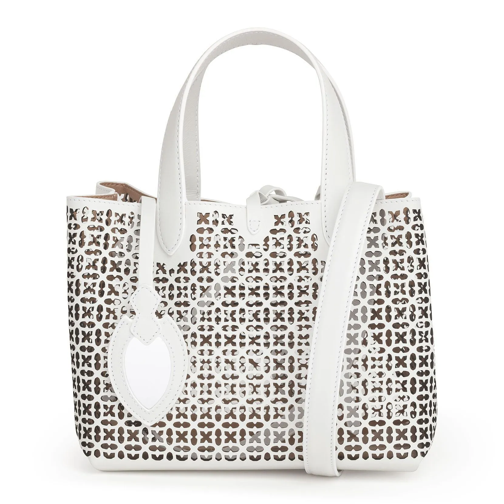 Frida Mini white and black laser-cut bag