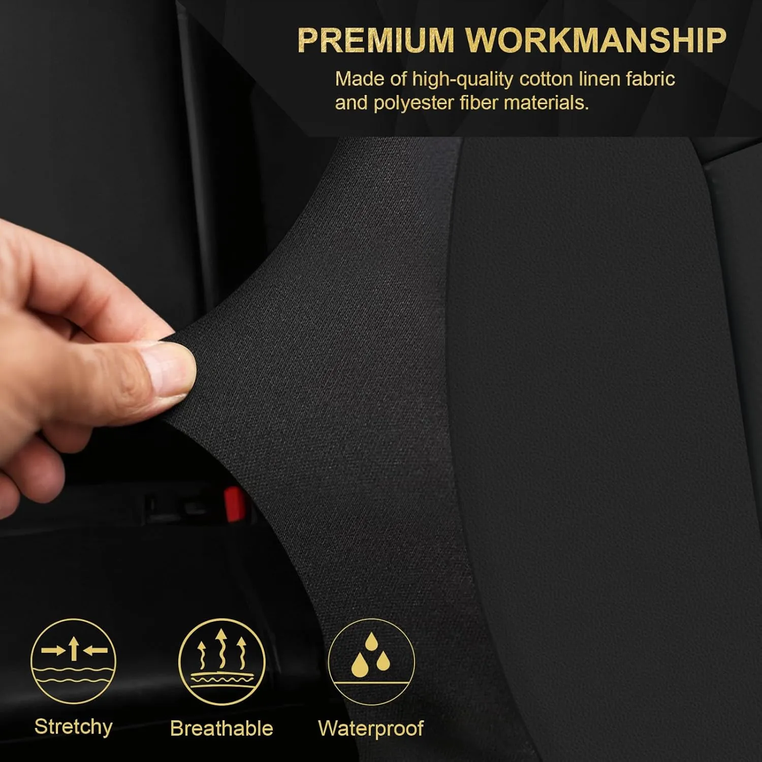 Front Car Seat Covers for Honda,Leather Bucket Seat Protector Custom Fit Honda CRV Pilot Odyssey HRV Ridgeline Civic Accord,2 Pack,Black