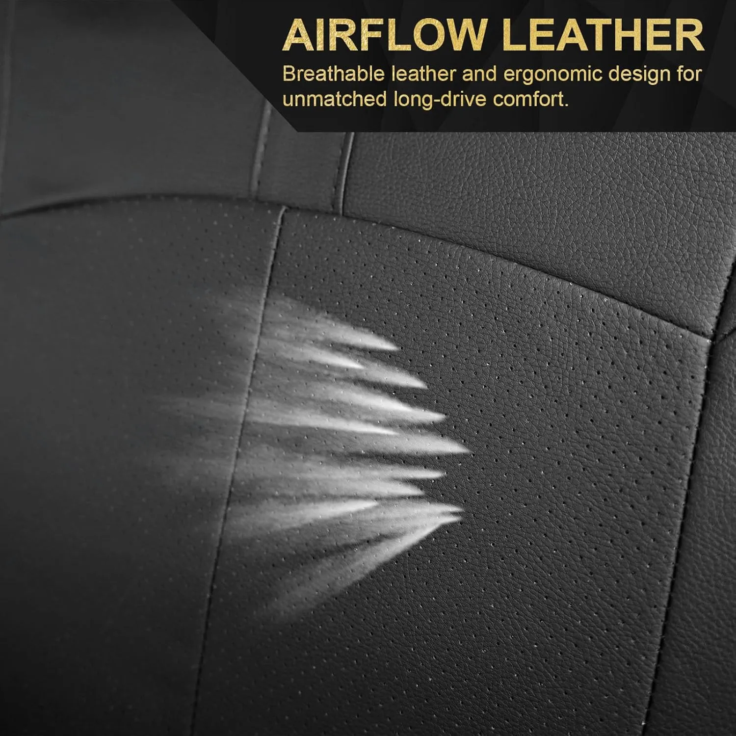 Front Car Seat Covers for Honda,Leather Bucket Seat Protector Custom Fit Honda CRV Pilot Odyssey HRV Ridgeline Civic Accord,2 Pack,Black