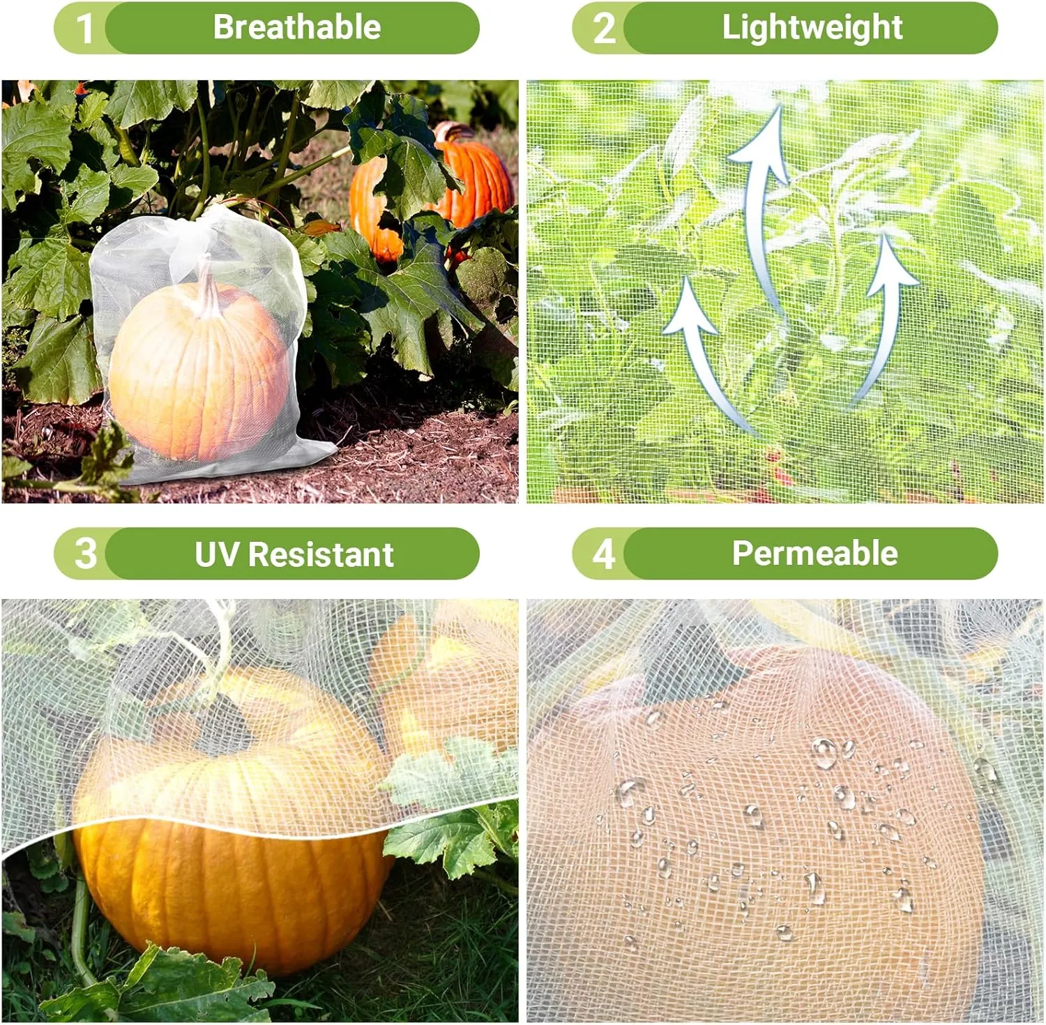 Fruit Protection Bags Large, 20pcs 23 x 16 inch Garden Insect Barrier Netting Bags with Drawstring, Plant Cover Bags for Tomatoes Fruit Trees Bananas Young Plants from Bugs Birds