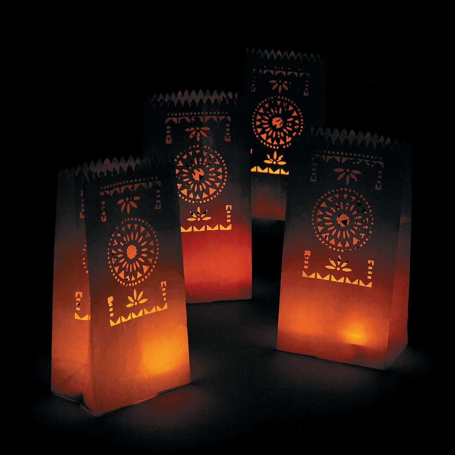 Fun Express Fiesta Luminary Bags-3 Dozen Bags, Day of The Dead, Cinco Party Supplies